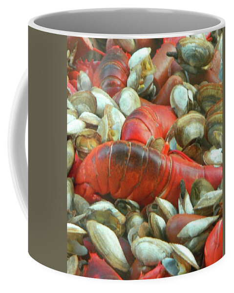 Lobster Clam Bake Coffee Mug featuring the photograph Lobster Clam Bake Connecticut Style2 by Emmy Marie Vickers