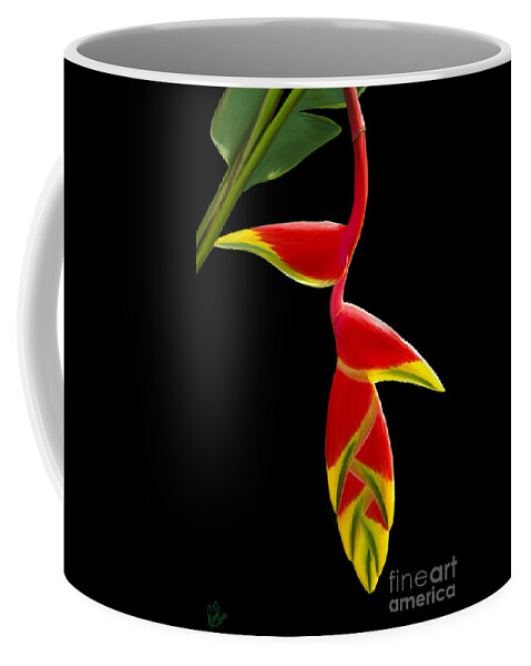 Pacific Heliconia Coffee Mug featuring the painting Lobster Claw by Rand Herron