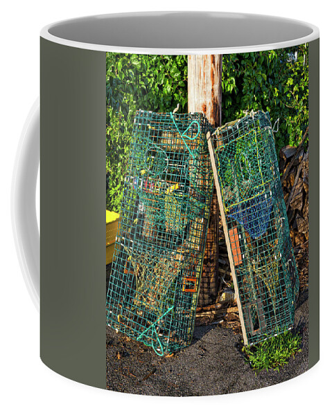 Maine Coffee Mug featuring the photograph Lobster Pots - Perkins Cove - Maine by Steven Ralser