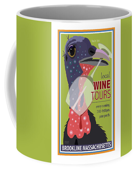 Brookline Turkeys Coffee Mug featuring the digital art Local Wine Tours by Caroline Barnes
