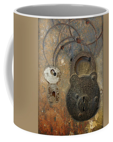 Lock Coffee Mug featuring the photograph Lock And Key by John Anderson