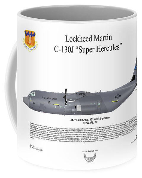 Lockheed Martin Coffee Mug featuring the digital art Lockheed Martin C-130J-30 Super Hercules by Arthur Eggers