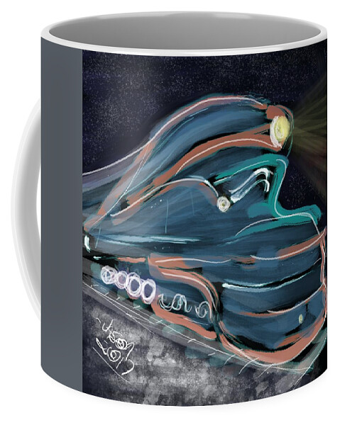 Train Coffee Mug featuring the mixed media Locomotion by Jason Nicholas