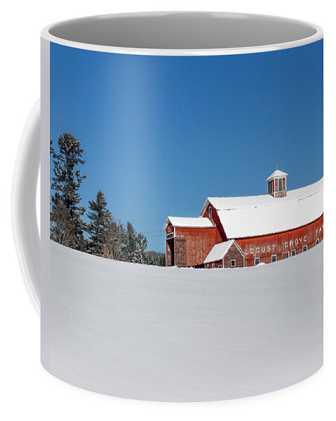 Barn Coffee Mug featuring the photograph Locust Grove Farm in Winter by Tim Kirchoff
