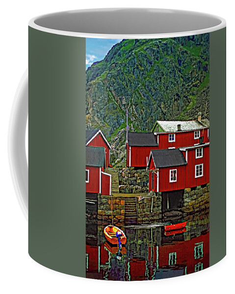 Lofoten Coffee Mug featuring the photograph Lofoten Fishing Huts by Steve Harrington