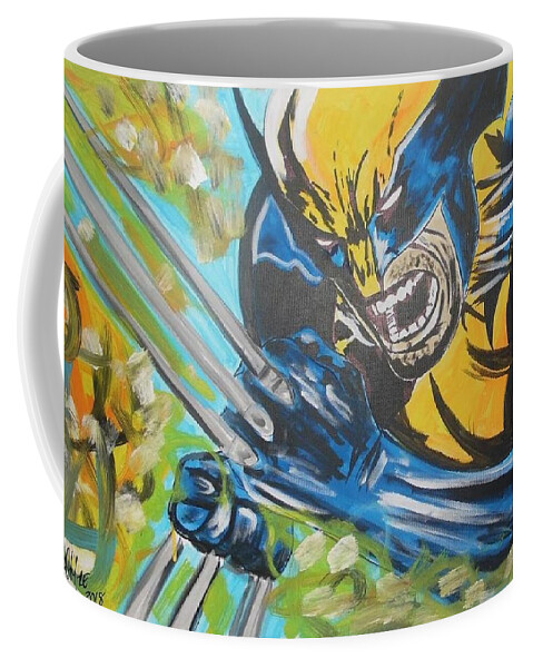 Wolverine Coffee Mug featuring the painting Logan Time by Antonio Moore