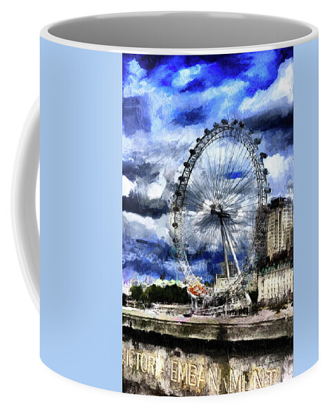 London Coffee Mug featuring the digital art London Eye by Nicky Jameson