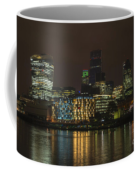 London Coffee Mug featuring the photograph London Skyline By Night by David Lichtneker