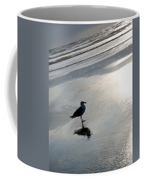 Seagull Coffee Mug featuring the photograph Lone Gull by John Winner