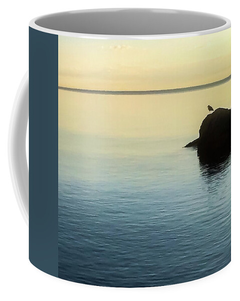 Sunrise Coffee Mug featuring the photograph Lone Gull by Terri Hart-Ellis