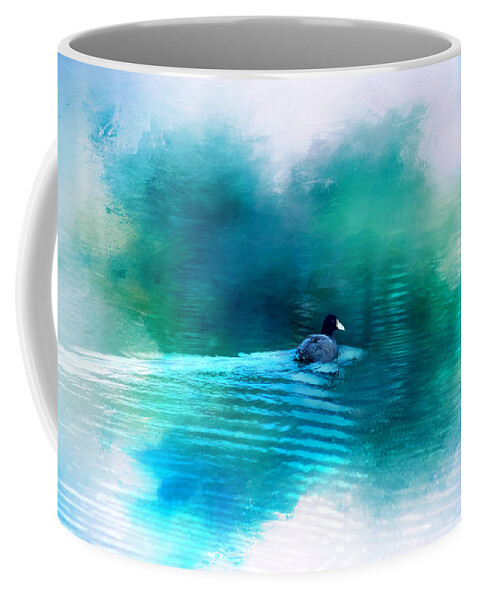 Coot Coffee Mug featuring the photograph Lonely Without You by Theresa Campbell