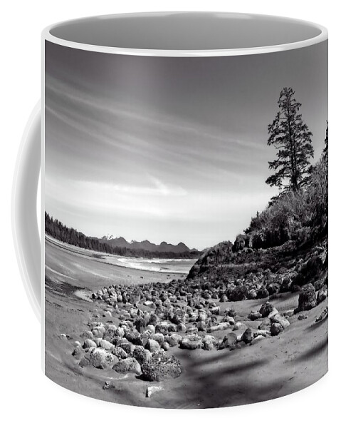 Rain Forest Coffee Mug featuring the photograph Long Beach Light and Shadow by Allan Van Gasbeck