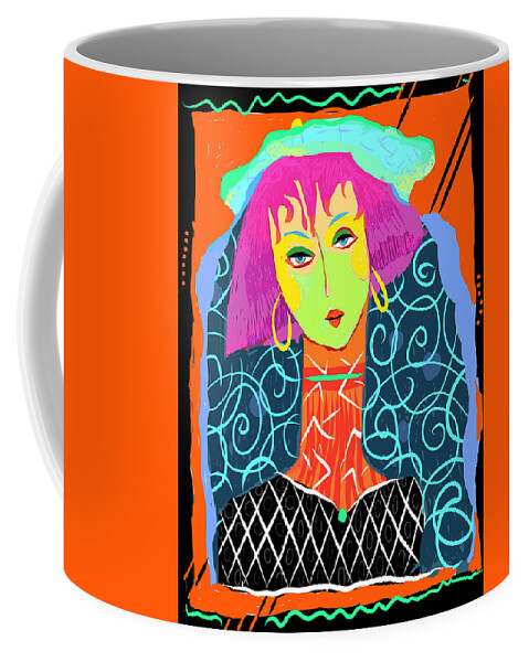 Decorative Pattern Coffee Mug featuring the painting Long Neck Girl by Judith Barath