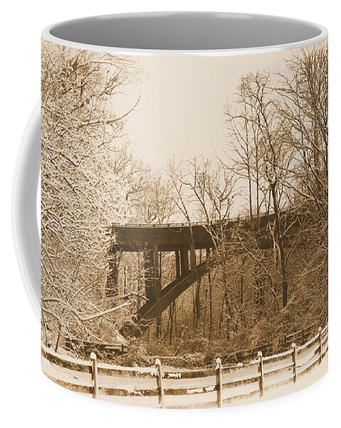  Coffee Mug featuring the photograph Looking at Henrey Av. brige by Gerald Kloss