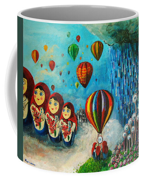 Surreal Coffee Mug featuring the painting Looking Into The Unknown by Mindy Huntress