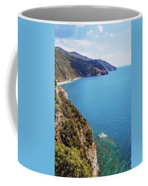 Joan Carroll Coffee Mug featuring the photograph Looking South from Corniglia Cinque Terre by Joan Carroll