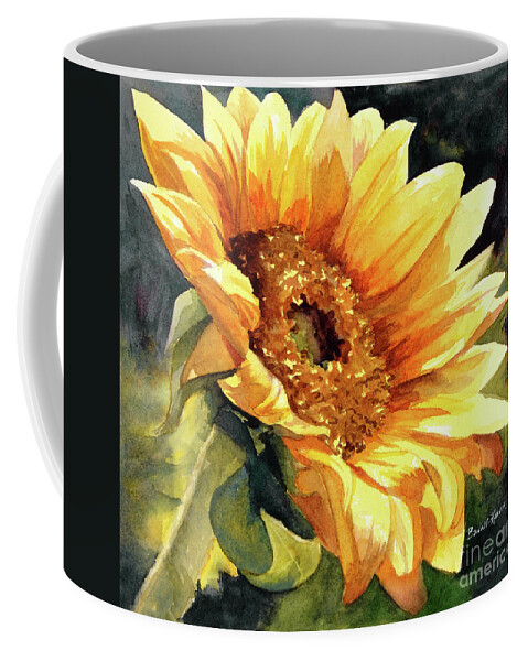 Sunflower Coffee Mug featuring the painting Looking to the Sun by Bonnie Rinier