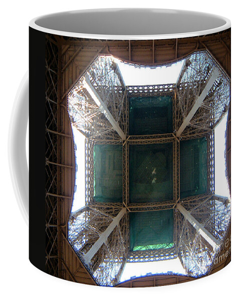 Eiffel Tower Coffee Mug featuring the digital art Looking Up Eiffel Tower by Linda Shackelford