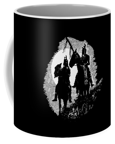 Scratchboard Coffee Mug featuring the drawing Lookouts by Lawrence Tripoli