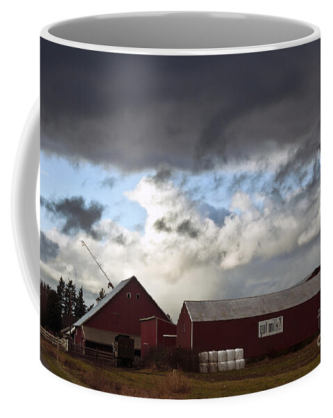 Clay Coffee Mug featuring the photograph Looming Storm in Sumas Washington by Clayton Bruster