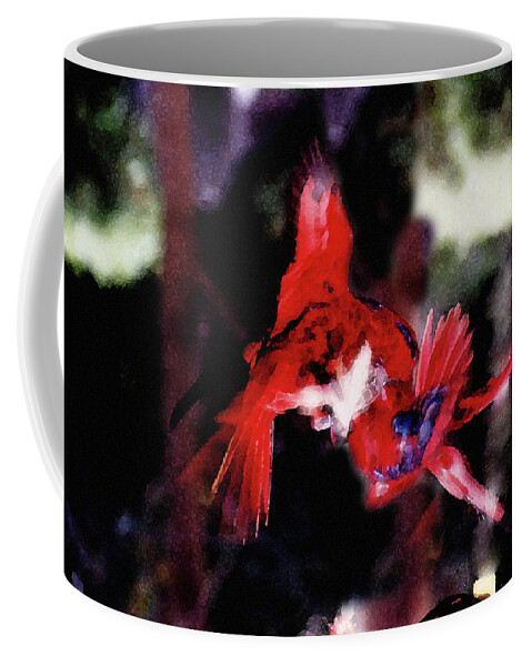 Slow Motion Coffee Mug featuring the photograph Lories Fighting by Wayne King