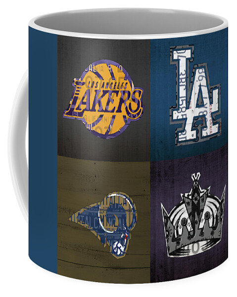 Los Angeles License Plate Art Sports Design Lakers Dodgers Rams Kings Coffee  Mug by Design Turnpike - Pixels Merch