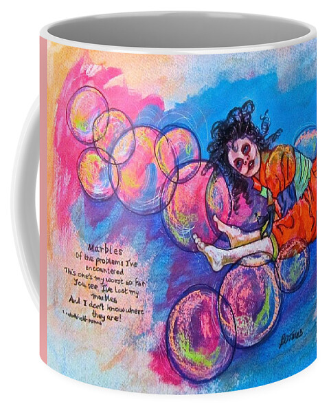 Doll Coffee Mug featuring the painting Lost my Marbles by Barbara O'Toole