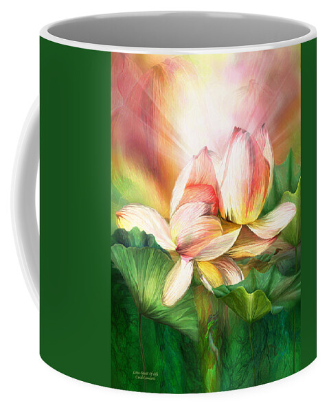 Lotus Coffee Mug featuring the mixed media Lotus - Spirit Of Life by Carol Cavalaris
