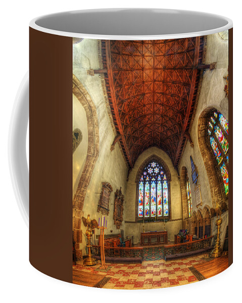 Yhun Suarez Coffee Mug featuring the photograph Loughborough Church - Altar Vertorama by Yhun Suarez