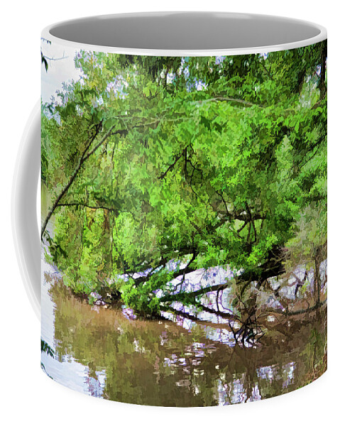 Landscape Coffee Mug featuring the photograph Louisiana Jefferson Lake Trees by Chuck Kuhn