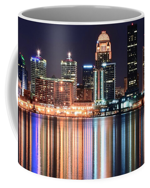 Louisville Coffee Mug featuring the photograph Louisville After Dark by Frozen in Time Fine Art Photography