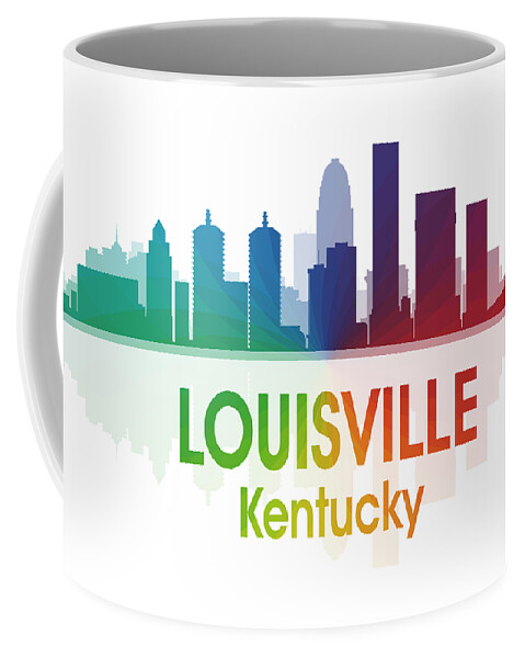 Louisville Coffee Mug featuring the mixed media Louisville KY by Angelina Tamez