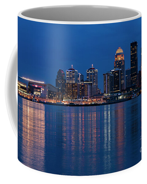 Ohio Coffee Mug featuring the photograph Louisville Twilight - D010364 by Daniel Dempster