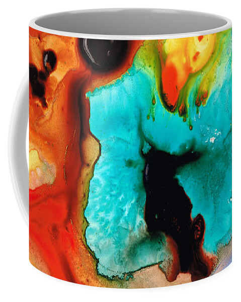 Abstract Art Coffee Mug featuring the painting Love And Approval by Sharon Cummings