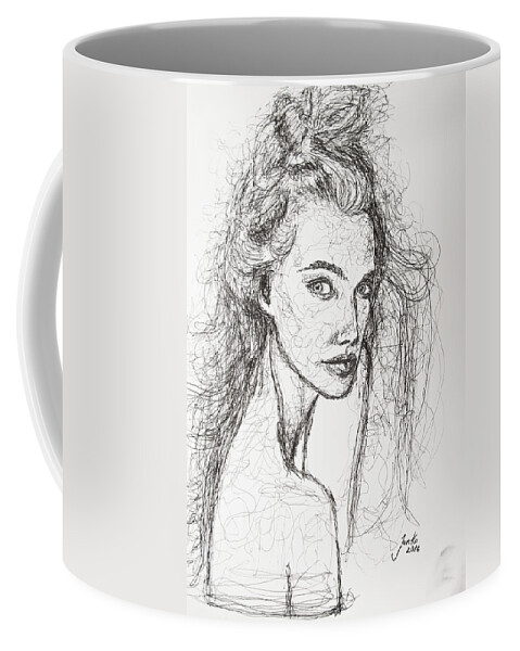 Portrait Art Coffee Mug featuring the drawing Love Is a Many-Splendored Thing by Jarko Aka Lui Grande