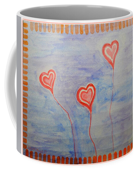 Love Is In The Air Coffee Mug featuring the painting Love is in the air by Sonali Gangane