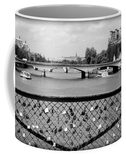 Locks Coffee Mug featuring the photograph Love Locks over the Seine by Carol Groenen