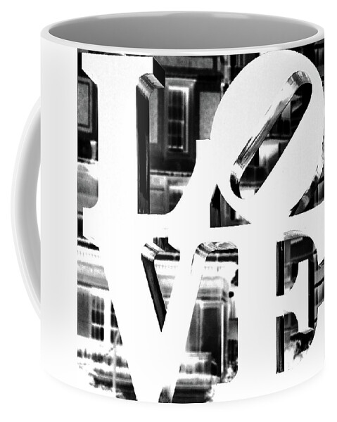 Love Philadelphia White Coffee Mug featuring the photograph LOVE Philadelphia White by Terry DeLuco