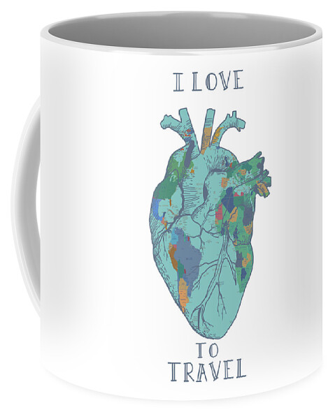 Heart Coffee Mug featuring the digital art Love To Travel 3 by Bekim M