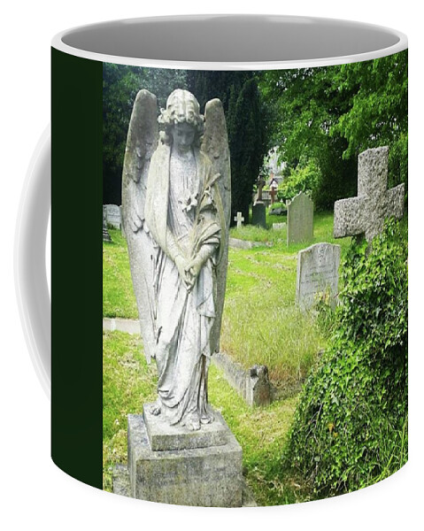 Inspiration Coffee Mug featuring the photograph Angel With Lillies by Rowena Tutty