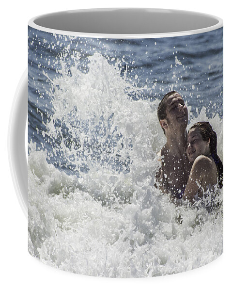 Original Coffee Mug featuring the photograph Lovers in the Surf by WAZgriffin Digital