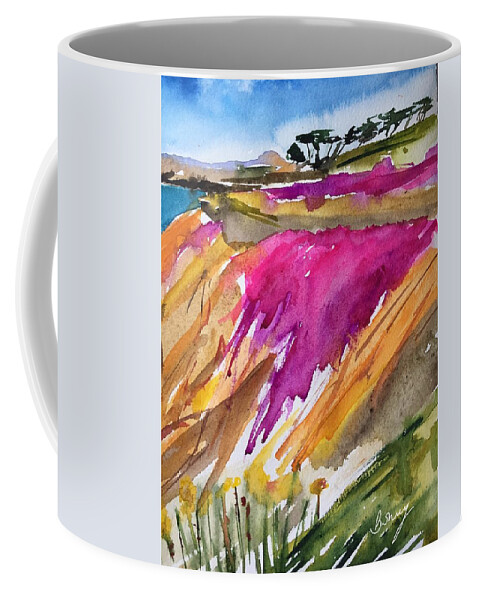 Landscape Coffee Mug featuring the painting Lovers Point by Bonny Butler