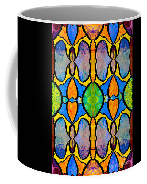 Abstract Coffee Mug featuring the digital art Loving Beauty In Chaos Abstract Fabric Art by Omaste Witkowski by Omaste Witkowski