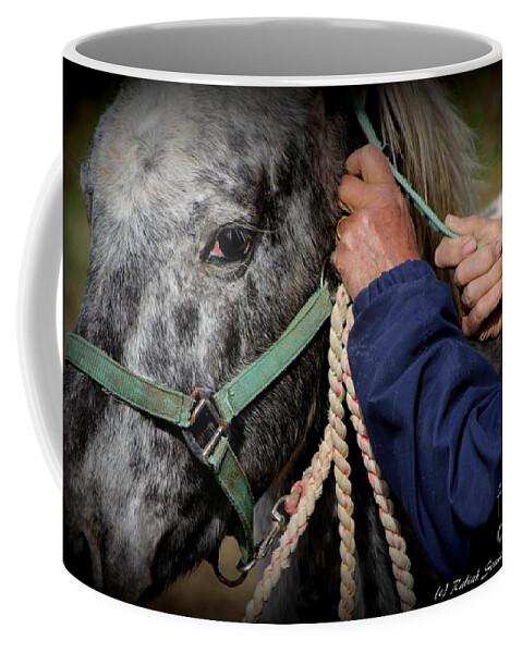 Horses Coffee Mug featuring the photograph Loving Hands by Rabiah Seminole