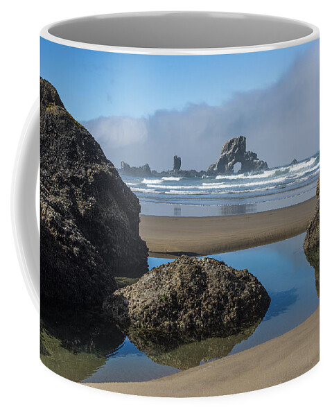 Beaches Coffee Mug featuring the photograph Low Tide at Ecola by Robert Potts