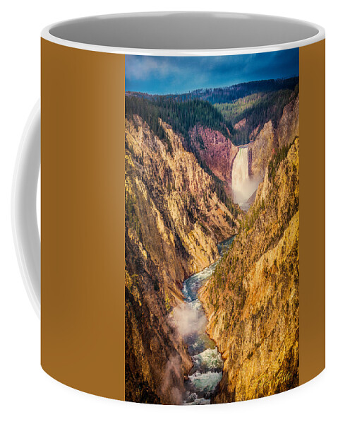 Flowing Coffee Mug featuring the photograph Lower Falls - Yellowstone by Rikk Flohr