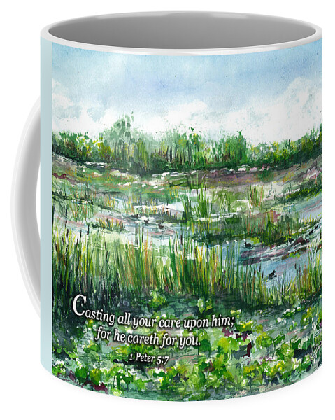 Loxahatchee Coffee Mug featuring the digital art Loxahatchee Marsh 1 Peter 5 by Janis Lee Colon