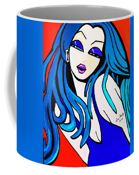 Lucinda Coffee Mug featuring the painting Lucinda Southern Bell by Nora Shepley