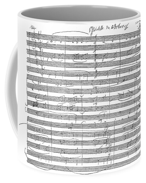 Beethoven Coffee Mug featuring the drawing Ludwig van Beethoven 's string quintet in C major by Ludwig van Beethoven