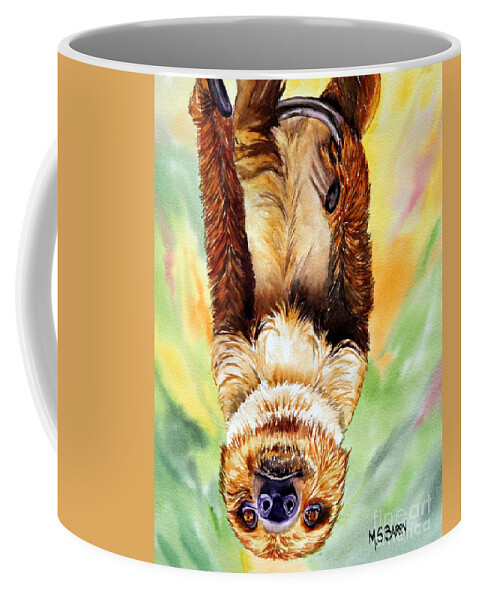 Sloth Coffee Mug featuring the painting Luke by Maria Barry